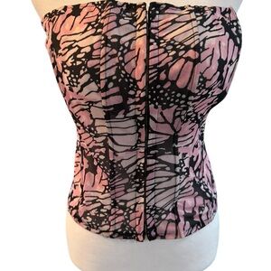 Fashion Nova Abstract Pink and Black Bustier Women’s size XL